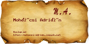 Mohácsi Adrián névjegykártya