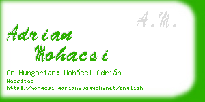 adrian mohacsi business card