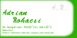 adrian mohacsi business card